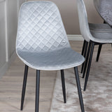 Zlatý rozkládací stůl - 180/220*85*H76 Černá dýha - Černé nohy - Mosazné detaily+Jídelní židle Polar Diamond - Černé nohy - Šedá Velvet_6