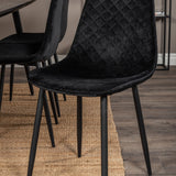 Zlatý rozkládací stůl - 180/220*85*H76 Černá dýha - Černé nohy - Mosazné detaily+Jídelní židle Polar Diamond - Černé nohy - Black Velvet_6