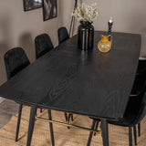 Zlatý rozkládací stůl - 180/220*85*H76 Černá dýha - Černé nohy - Mosazné detaily+Jídelní židle Polar Diamond - Černé nohy - Black Velvet_6