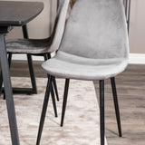 Inca Extentiontable - Černá deska / černá Nohy+Polar Jídelní Židle - Černé nohy / Světle šedá Velvet (ersätter 19902-885)_4