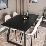 Inca Extentiontable - Černá horní deska / černé nohy + jídelní židle Polar - černé nohy / béžový samet (ersätter 19902-880)_4