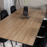 Jídelní stůl Silar - 180 cm - "Wood Look" melamin / černé nohy+jídelní židle Polar Diamond - černé nohy - Black Velvet_6