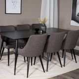 Jídelní stůl Silar - 180 cm - Černý melamin / Černé nohy +Plaza - Jídelní židle - Černá/Tmavě šedá _6