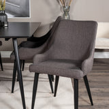 Jídelní stůl Silar - 180 cm - Černý melamin / Černé nohy +Plaza - Jídelní židle - Černá/Tmavě šedá _6