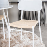 Kulatý stůl Plaza 100 cm - Bílá deska / Bílé nohy + Jídelní židle Polly - Bílá / Přírodní _4