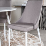 Kulatý stůl Plaza 100 cm - Bílá deska / Bílé nohy +Leone 2.0 Polar Grey - Bílé nohy _4