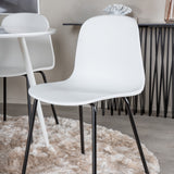 Kulatý stůl Plaza 100 cm - Bílá deska / Bílé nohy+Arktická jídelní židle - Černé nohy - Bílý Plast_4
