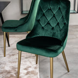 Prodlužovací stůl Silar – černý melamin / černé nohy+velvetová luxusní jídelní židle – zelená / mosaz_4