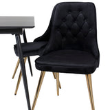 Prodlužovací stůl Silar – černý melamin / černé nohy+velvetová luxusní jídelní židle – černá / mosaz_4