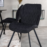 Prodlužovací stůl Silar – černý melamin/černé nohy+jídelní židle Gemma – černé nohy – černá látka_4