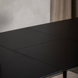 Prodlužovací stůl Silar – černý melamin/černé nohy+jídelní židle Gemma – černé nohy – černá látka_4