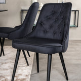 Prodlužovací stůl Silar – černý melamin/černé nohy+velvetová luxusní jídelní židle – černé nohy – černá látka_4