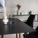 Prodlužovací stůl Silar - černý melamin / černé nohy+jídelní židle Leone - nohy z ořechového dřeva - černá látka_4