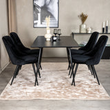 Prodlužovací stůl Silar – černý melamin/černé nohy+velvetová luxusní jídelní židle – černá/černá_4