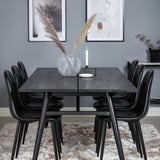 Elegantní roztahovací černá kartáčovaná – 195*95 + jídelní židle Polar – černá / černá_6