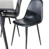 Elegantní roztahovací černá kartáčovaná – 195*95 + jídelní židle Polar – černá / černá_6