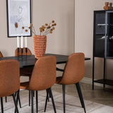 Elegantní roztahovací černá kartáčovaná – 195*95 + jídelní židle Polar – hnědá / černá _6