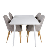 Polar Jídelní stůl 180 cm - Bílá deska / Bílé nohy +Comfort - Jídelní židle - Dub/Světle šedá _4