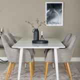 Polar Jídelní stůl 180 cm - Bílá deska / Bílé nohy +Comfort - Jídelní židle - Dub/Světle šedá _4