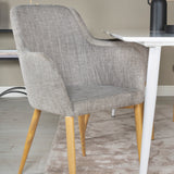 Polar Jídelní stůl 180 cm - Bílá deska / Bílé nohy +Comfort - Jídelní židle - Dub/Světle šedá _4