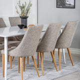 Polar Jídelní stůl 180 cm - Bílá deska / Bílé nohy +Leone - Jídelní židle - Dub/Světle šedá _6