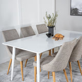 Polar Jídelní stůl 180 cm - Bílá deska / Bílé nohy +Leone - Jídelní židle - Dub/Světle šedá _6