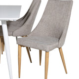 Polar Jídelní stůl 180 cm - Bílá deska / Bílé nohy +Leone - Jídelní židle - Dub/Světle šedá _6