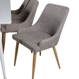 Polar Jídelní stůl 180 cm - Bílá deska / Bílé nohy +Plaza - Jídelní židle - Dub/Světle šedá _6