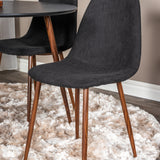 Kulatý stůl Plaza 100 cm - Černá deska - Ořechové nohy+Jídelní židle Polar - Ořechové nohy - Černá Fabric_4