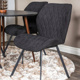 Kulatý stůl Plaza 100 cm - Černá deska - Ořechové nohy+Jídelní židle Gemma - Černé nohy - Černá Fabric_4