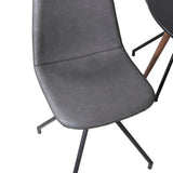 Kulatý stůl Plaza 100 cm - Černá deska - Ořechové nohy+Jídelní židle Polar s funkcí Spin - černá Nohy - Černá PU - Černá Stitches_4