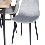 Cirebon Jídelní stůl 200*90cm - Nature / Black+Polar Diamond Jídelní židle - Černé nohy - Grey Velvet_6
