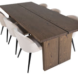 Jídelní stůl Logger - Dub kouřový - 210 cm+Sametová jídelní židle - Béžová / Černá_6