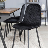 Jídelní stůl v Jakartě. 200*90*H75 - Tmavý teak / Černá+Polar Diamond Jídelní židle - Černé nohy - Black Velvet_6