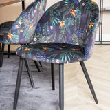 Jídelní stůl Padang - 250*100*H76 - Tmavý teak / Černá+Velvetová jídelní židle - Black Flower fabric_6