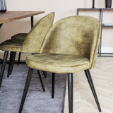 Jídelní stůl Padang - 250*100*H76 - Tmavý týk / Black+Velvet Jídelní křeslo - Černé nohy - Dusty Green Velvet_6