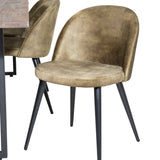 Jídelní stůl Padang - 250*100*H76 - Tmavý týk / Black+Velvet Jídelní křeslo - Černé nohy - Dusty Green Velvet_6