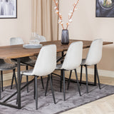 Jídelní stůl Padang - 250*100*H76 - Tmavý teak / Černá+Polar Diamond Jídelní židle - Černé nohy - Šedá Velvet_6