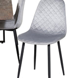 Jídelní stůl Padang - 250*100*H76 - Tmavý teak / Černá+Polar Diamond Jídelní židle - Černé nohy - Šedá Velvet_6