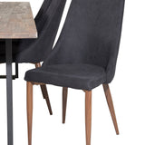 Jídelní stůl Padang - 250*100*H76 - Tmavý teak / Černá+Leone Jídelní židle - Ořechové nohy - Černá Fabric_6
