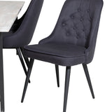 Jídelní stůl Jepara - 250*100*H76 - Šedá /Černá+Velvetová luxusní jídelní židle - Černé nohy - Černá Fabric_6