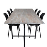 Jídelní stůl Jepara - 250*100*H76 - Šedá /Černá+Polar Plastová jídelní židle - Černé nohy / Černý Plast_6