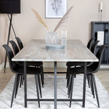 Jídelní stůl Jepara - 250*100*H76 - Šedá /Černá+Polar Plastová jídelní židle - Černé nohy / Černý Plast_6