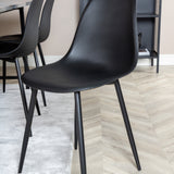 Jídelní stůl Jepara - 250*100*H76 - Šedá /Černá+Polar Plastová jídelní židle - Černé nohy / Černý Plast_6