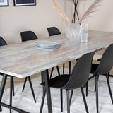 Jídelní stůl Jepara - 250*100*H76 - Šedá /Černá+Polar Plastová jídelní židle - Černé nohy / Černý Plast_6