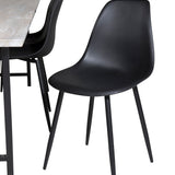 Jídelní stůl Jepara - 250*100*H76 - Šedá /Černá+Polar Plastová jídelní židle - Černé nohy / Černý Plast_6