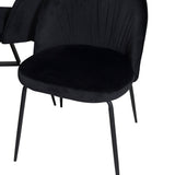 Estelle Jídelní stůl 140*90 – Bílá / Černá+Wrinkles Jídelní židle – Černé nohy – Black Velvet_4