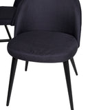 Jídelní stůl Estelle 140*90 - Bílá / Černá + Sametová jídelní židle - Černé nohy - Černá Fabric_4