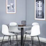 Razzia Jídelní stůl ø106cm - Šedá / Černá + Jídelní židle Arctic - Černé nohy - Bílý Plast_4