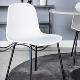 Razzia Jídelní stůl ø106cm - Šedá / Černá + Jídelní židle Arctic - Černé nohy - Bílý Plast_4